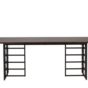 VENTURE DESIGN Ystad spisebord, rektangulær - mokka egefinér og sort aluminium (220x100)