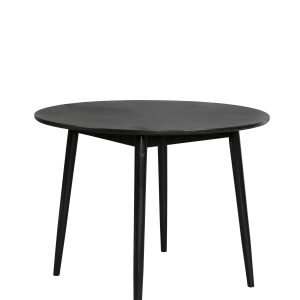 WHITE LABEL LIVING Fabio spisebord, rund - sort egefinér og egetræ (Ø100)