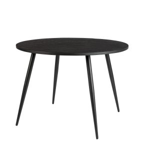 WHITE LABEL LIVING Mo spisebord, rund - sort teaktræ og metal (Ø110)