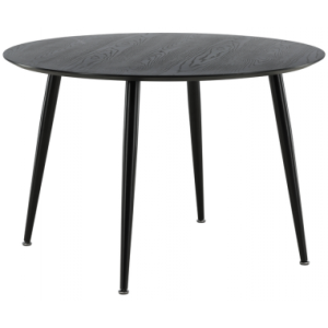 DIP Rundt spisebord i stål og mdf Ø115 cm - Sort