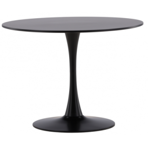 GLAD Rundt spisebord i stål og MDF H75 x Ø100 cm - Sort