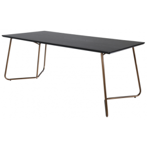 PETRA Spisebord i stål og mdf 190 x 90 cm - Antik kobber/Sort