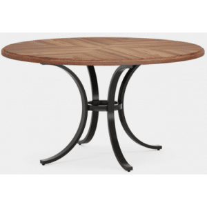 Rundt spisebord i metal og MDF Ø120 cm - Sort/Mørkebrun
