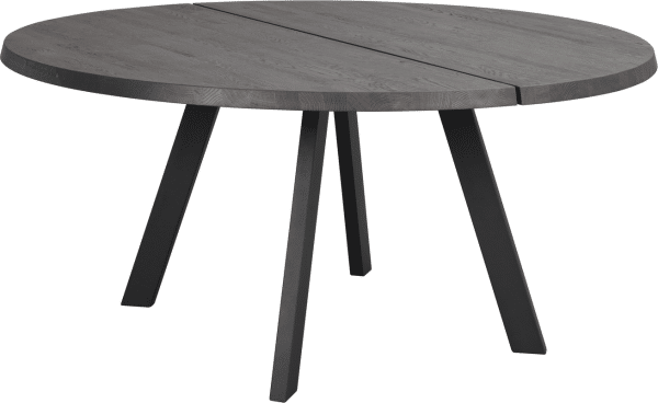 Spisebord Rowico Fred rund Ø160 cm FSCÂ® mørkebrun egetræ og sort metalstel