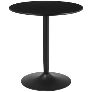 Spisebord til 2 personer, rund bordplade, stålfod, sort, 70 x 70 x 75 cm