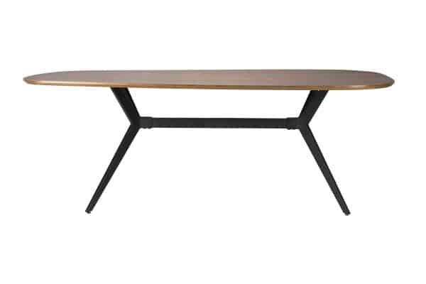 WHITE LABEL LIVING Chase spisebord, organisk rektangulær - brun MDF og sort jern (180x90)