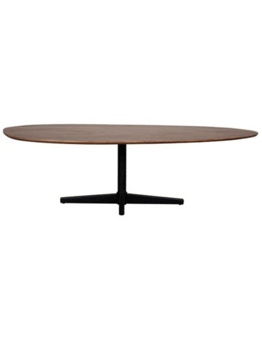 ROSE Organisk spisebord i stål og mangotræ 220 x 110 cm - Sort/Brun