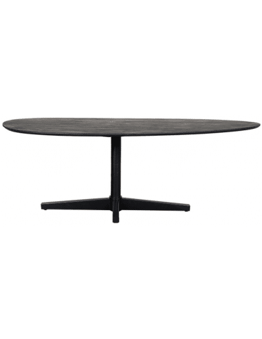 ROSE Organisk spisebord i stål og mangotræ 220 x 110 cm - Sort/Sort