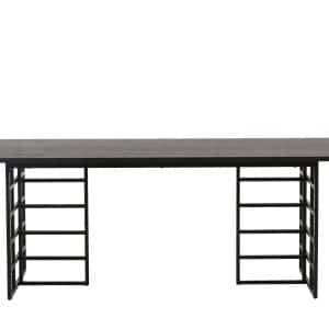 VENTURE DESIGN Ystad spisebord, rektangulær - sort egefinér og sort aluminium (220x100)