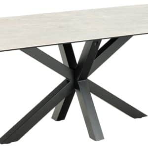 ACT NORDIC Heaven spisebord, rektangulær - grå keramik og sort stål (200x100)