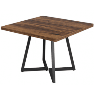 Firkantet spisebord i metal og møbelplade 80 x 80 cm - Sort/Brun