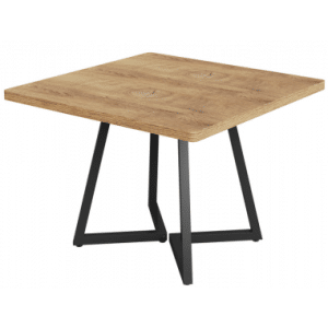 Firkantet spisebord i metal og møbelplade 80 x 80 cm - Sort/Naturbrun