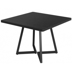 Firkantet spisebord i metal og møbelplade 80 x 80 cm - Sort/Sort