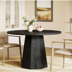 Rundt spisebord i MDF og møbelplade Ø118 cm - Sort