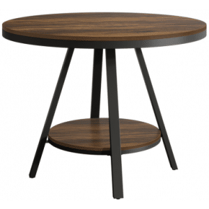 Rundt spisebord i metal og møbelplade Ø90 cm - Sort/Brun