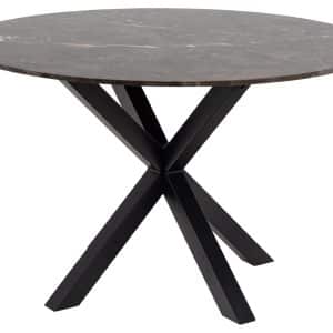 ACT NORDIC Heaven spisebord, rund - brun Emperador marmor og sort metal (Ø120)