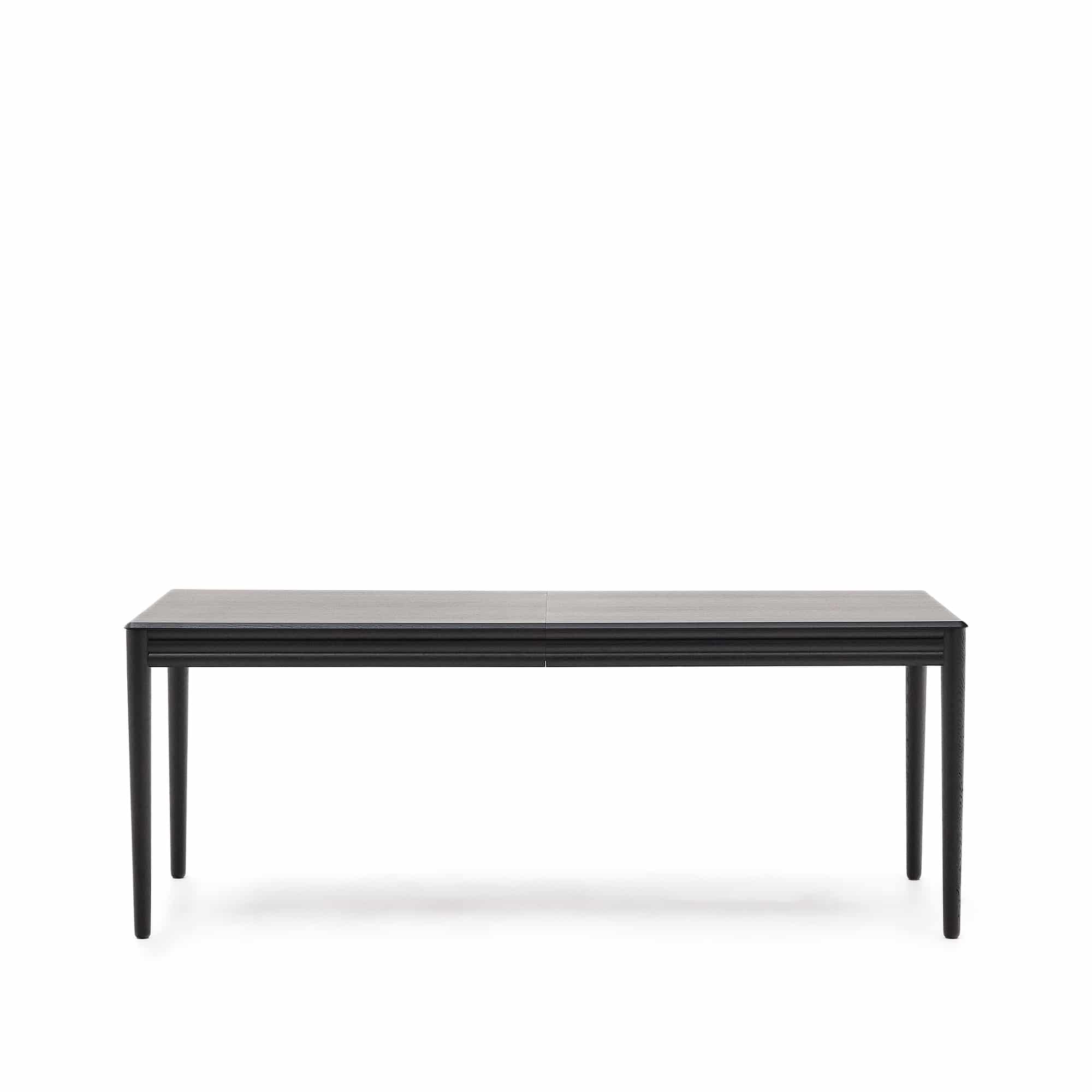 KAVE HOME Lenon spisebord, m. butterflybordplade - sort egefinér/egetræ (200(280)x90)