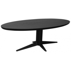 RAYFORD Ovalt spisebord i egetræ og stål 230 x 110 cm - Sort