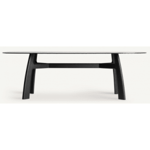 SUCHDOL Spisebord i asktræ og glas 230 x 110 cm - Sort