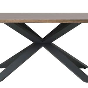 UNIQUE FURNITURE Arno spisebord, m. udtræk - røgfarvet egefinér og sort metal (90x180)