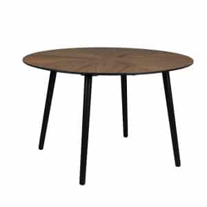 DUTCHBONE Clover spisebord, rund - brun valnøddetræ og sort gummitræ (Ø120)