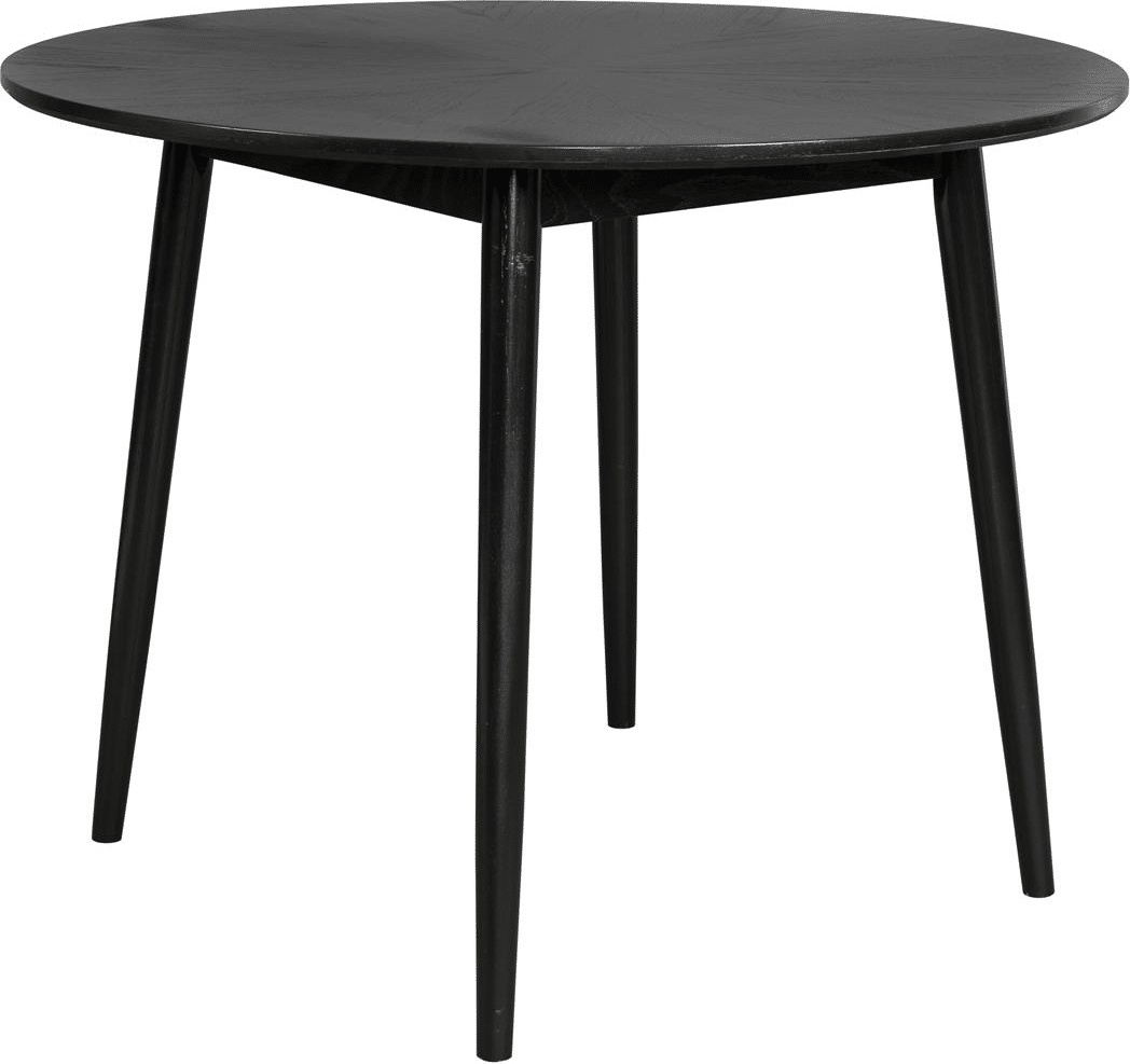 Rundt spisebord Studio White Fabio Ø120 cm sort egetræ med fineret bordplade