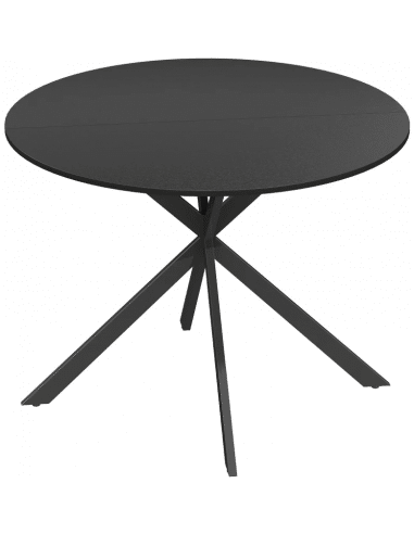 Rundt spisebord i metal og melamin H75 x Ø100 cm - Sort