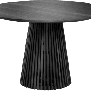 Spisebord Kave Home Jeanette Rund Ø120 cm Sort Massivt Mindi-Træ Til 6 Personer