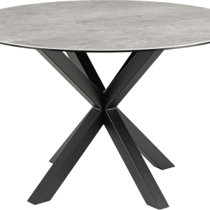 Spisebord Signature Bellona rund Ø119 cm keramik grå Anista mat sort stålstel