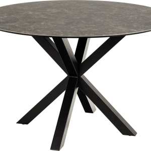 Spisebord Signature Bellona rund Ø119 cm sort Fairbanks keramik med sort stålstel