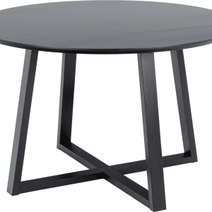 Spisebord Signature Thalira rundt Ø120 cm H75 sort PU-lakeret egefiner