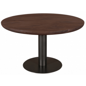 BALDWIN Rundt spisebord i jern & mangotræ Ø130 cm - Sort/Mørkebrun