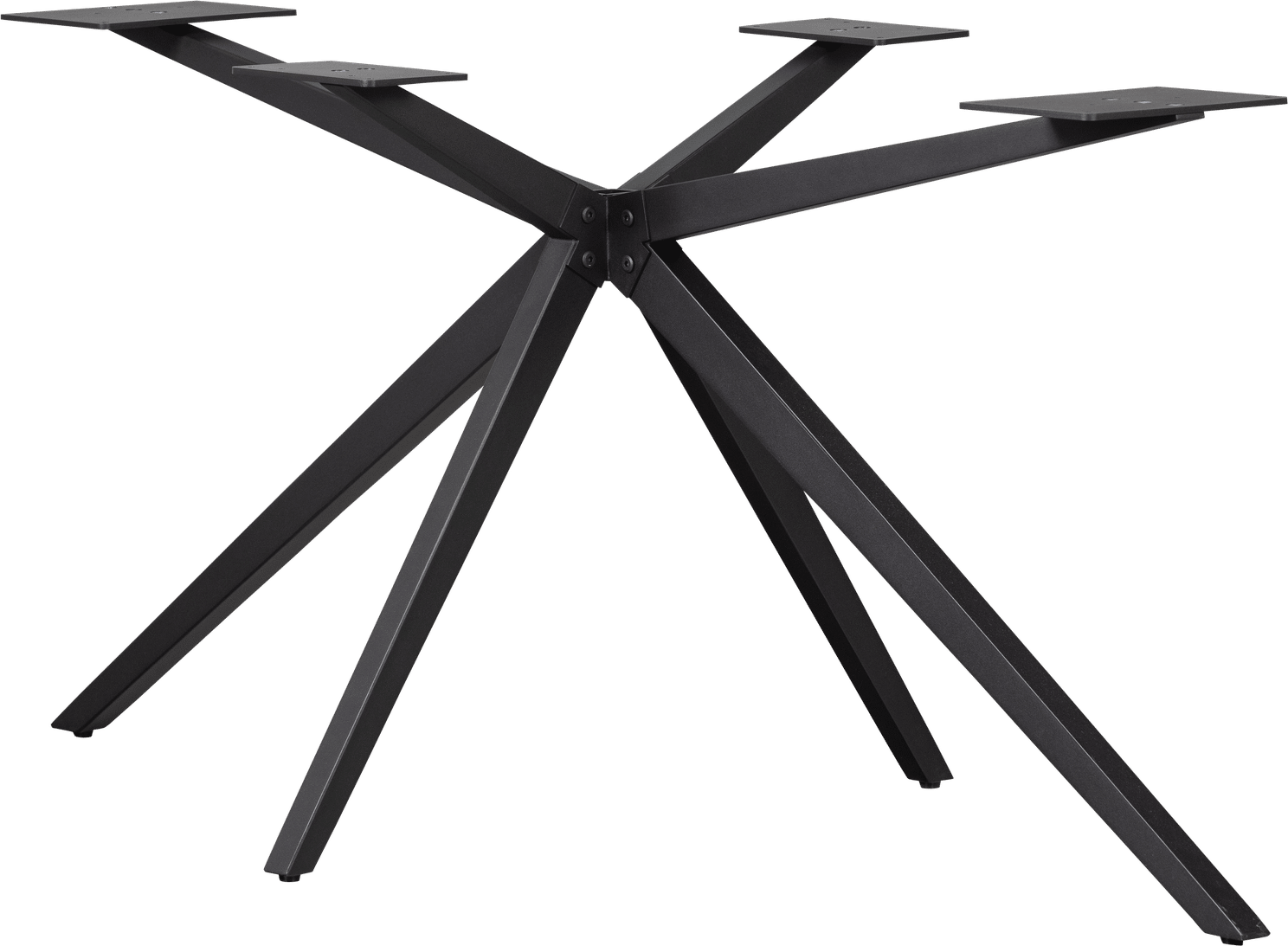 Bordben til spisebord WOOOD Tablo - sort pulverlakeret metal krydsstel, H72 cm, til plankeborde 180 - 240 x 99 cm
