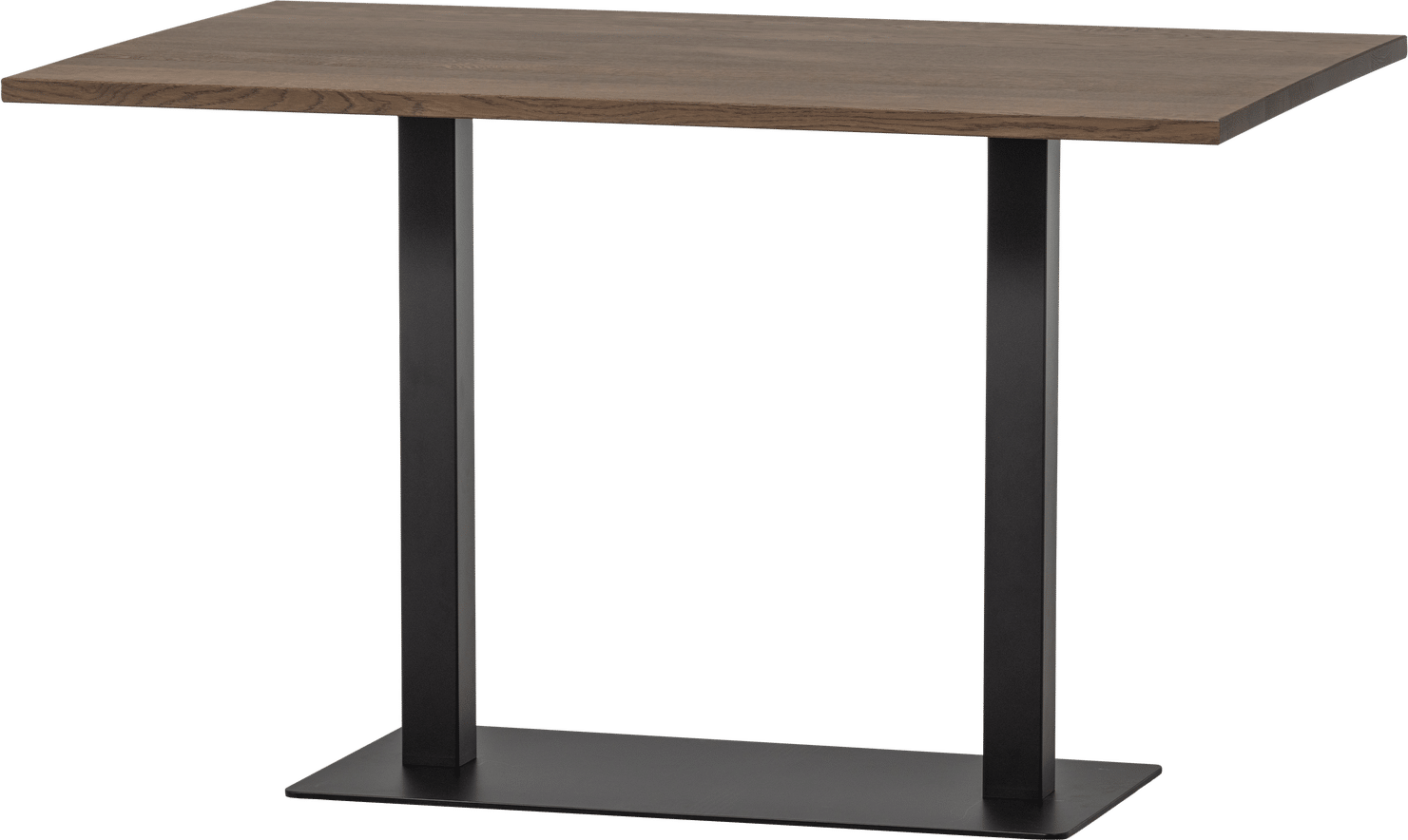 Café-/spisebord WOOOD Tablo - egetræ bejdset Cashmere Brown, mat sort metalunderstel, 220x120 cm, FSC Mix