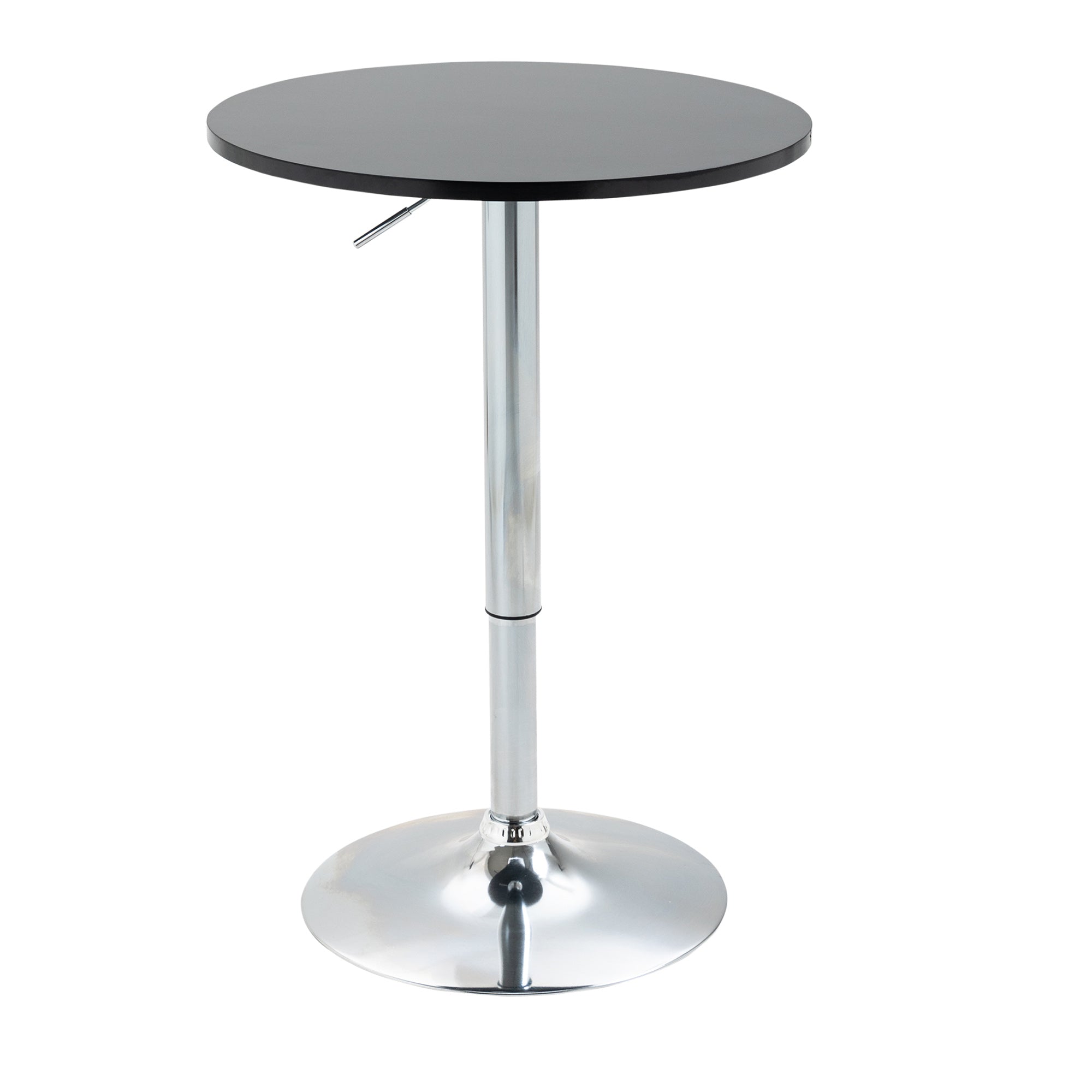 Moderne rundt barbord, spisebord med 360° drejelig base, højdejusterbart bistrobord, ståbord, køkkenbord, stål, sort, Ø61 x 70-90 cm