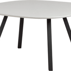 Rundt spisebord WOOOD Tablo N Ø130 cm i bleget ask med mat sorte metalben