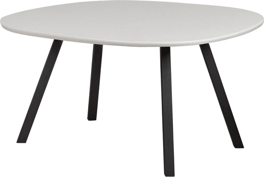 Rundt spisebord WOOOD Tablo N Ø130 cm i bleget ask med mat sorte metalben