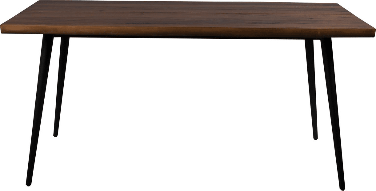 Spisebord Dutchbone Alagon 160x90 cm valnødfiner bordplade med sorte pulverlakerede stålben