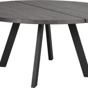 Spisebord Rowico Fred rund Ø160 cm FSCÂ® mørkebrun egetræ og sort metalstel