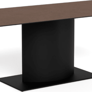 Spisebord Signature Bellora 200x100 cm - rustbrun Lemco-keramik, mat sort stålstel