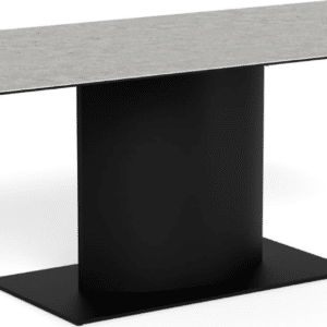 Spisebord Signature Bellora rektangulært 200x100 cm grå Anista ru keramik mat sort stål