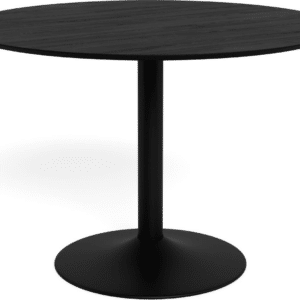 Spisebord Signature Tavira, rund Ø110 cm H74 cm, mat sort askfinér og trompetstel i mat sort stål