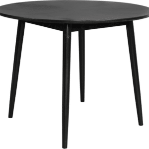 Spisebord Studio White Fabio rund Ø100 x H75 cm sort egefiner med massivt egetræ understel