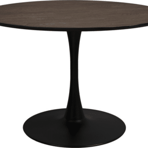 Spisebord Studio White Raku rund Ø110 cm H75 cm sort teakfinér MDF stel i metal