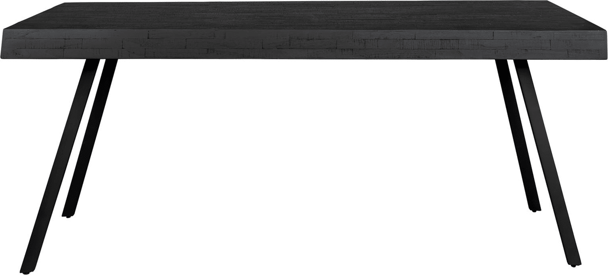 Spisebord Studio White Suri i teaktræ med sort lakeret finish og metalstel 160x78x76 cm