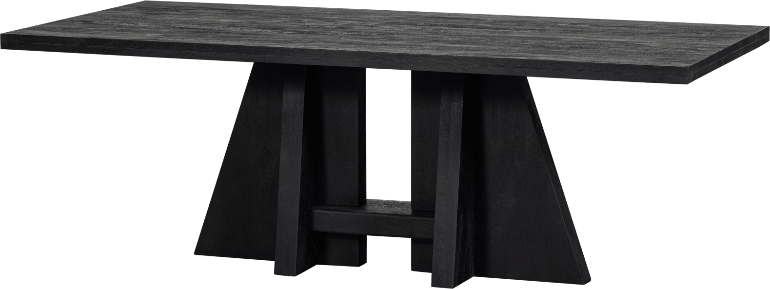 Spisebord WOOOD Collection Kean mat sort mangotræ plankebord 100x220 cm
