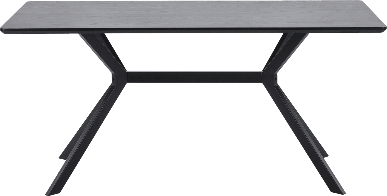 Spisebord WOOOD Exclusive Bruno, MDF/stål, 160x90x75 cm, mat sort
