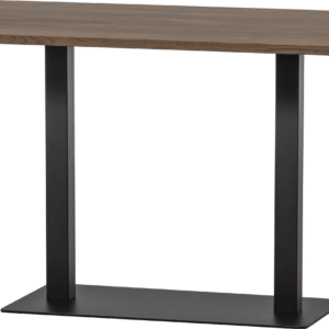 Café-/spisebord WOOOD Tablo - egetræ bejdset Cashmere Brown, mat sort metalunderstel, 220x120 cm, FSC Mix