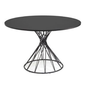 KAVE HOME Niut spisebord, rundt (Ø: 120cm), sort træ (MDF) med stålben