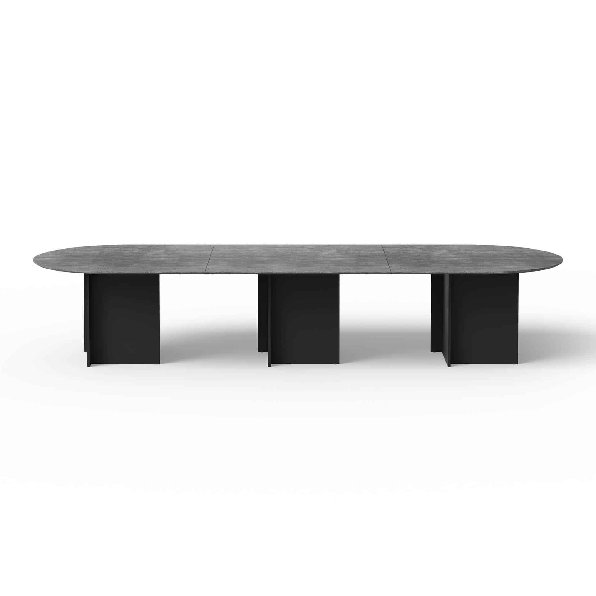 TEMAHOME Matt Spisebord - Beton/Sort, 390x130 cm